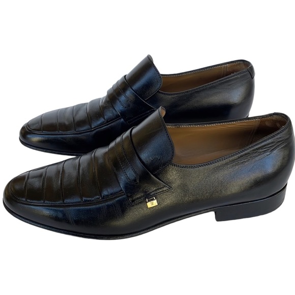 LOUIS VUITTON men’s black leather loafers in size 8 1/2 US, EUC - Picture 2 of 11